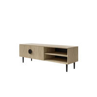 TV-SCHRANK Polly 137x45x40 cm - Lowboard mit Stauraum - Tv Ständer aus Laminierter Spanplatte - Eiche hell Farbe - Eichefarben, Holzwerkstoff (135/47/31.6cm) - Chilly
