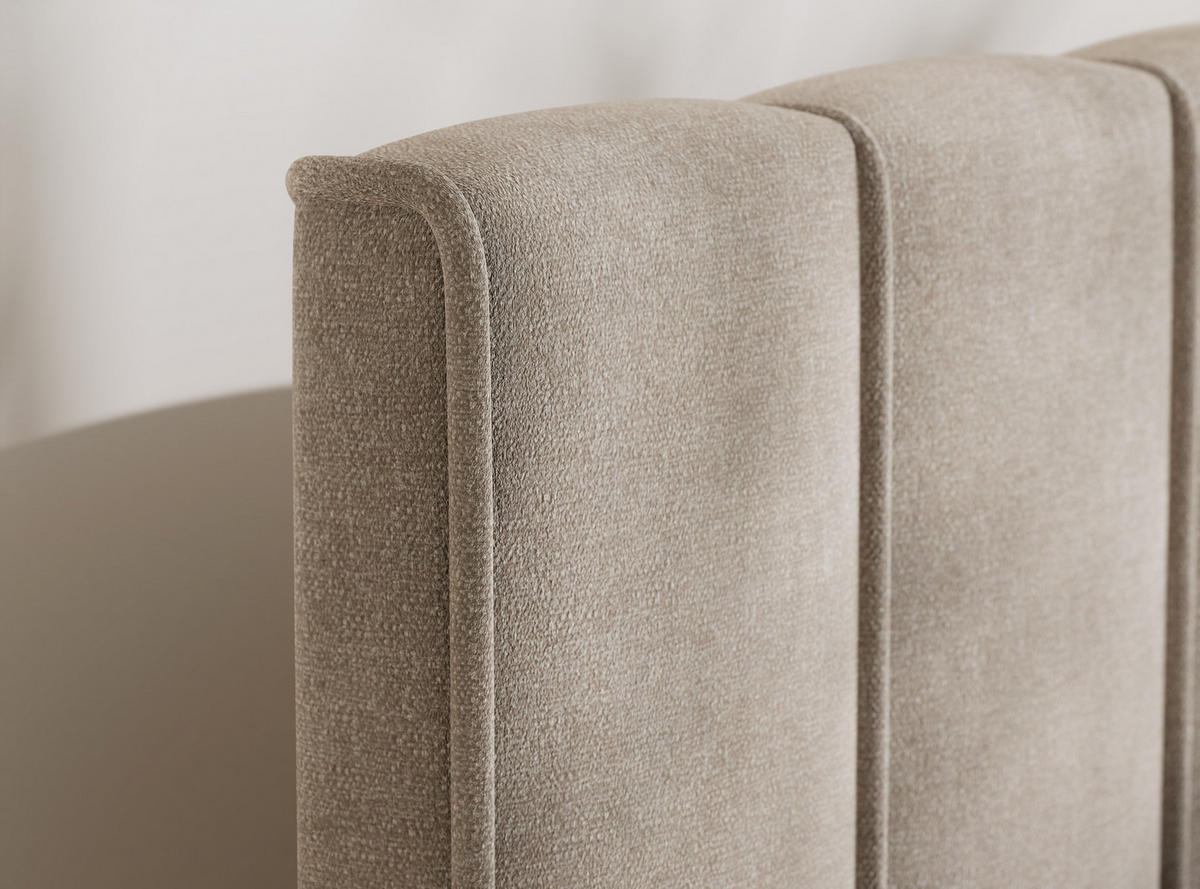 BOXBETT Moretti 140/200 cm, in Beige, Bettkasten, Matratze, Topper - Beige/Schwarz, Holz/Holzwerkstoff (140/200cm) - Maison de Reve