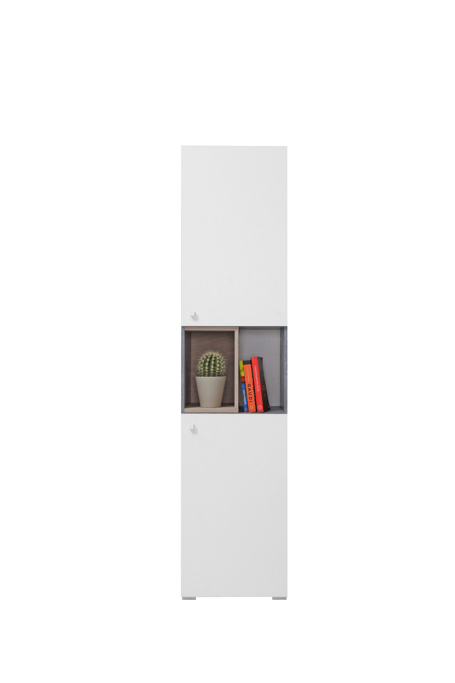 BÜCHERREGAL GALIA 45x40x190 cm, Regal Taupe - Weiß, Holzwerkstoff (45/190/40cm) - MASSENO