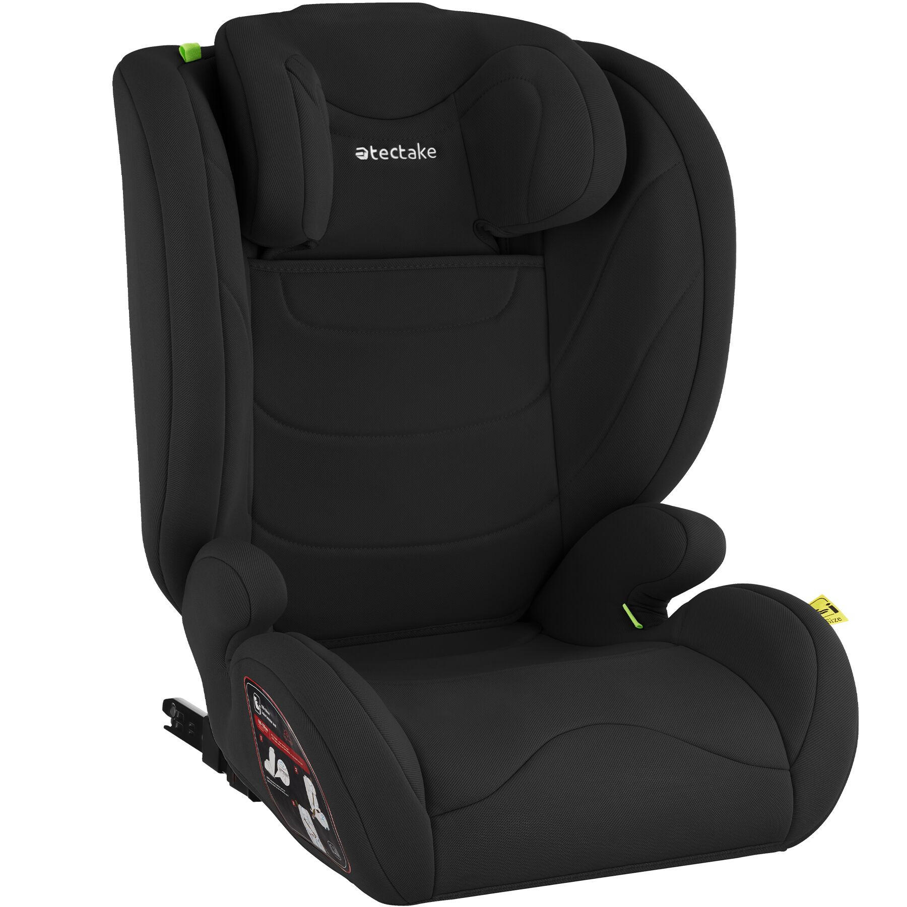 AUTOSITZ Levi,von 100 bis 150 cm, Belastbarkeit 36 kg,schwarz - Schwarz, Kunststoff (48/81/45cm) - tectake