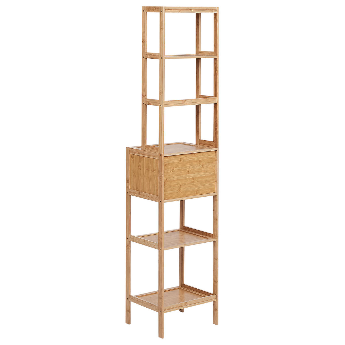 REGAL Bambusholz Hellbraun Lehi - Hellbraun, Holz (36/160/30cm) - Beliani