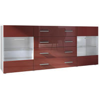 SIDEBOARD Carlos Bordeaux Hochglanz - Bordeaux, Holzwerkstoff (166/72/35cm) - Vladon