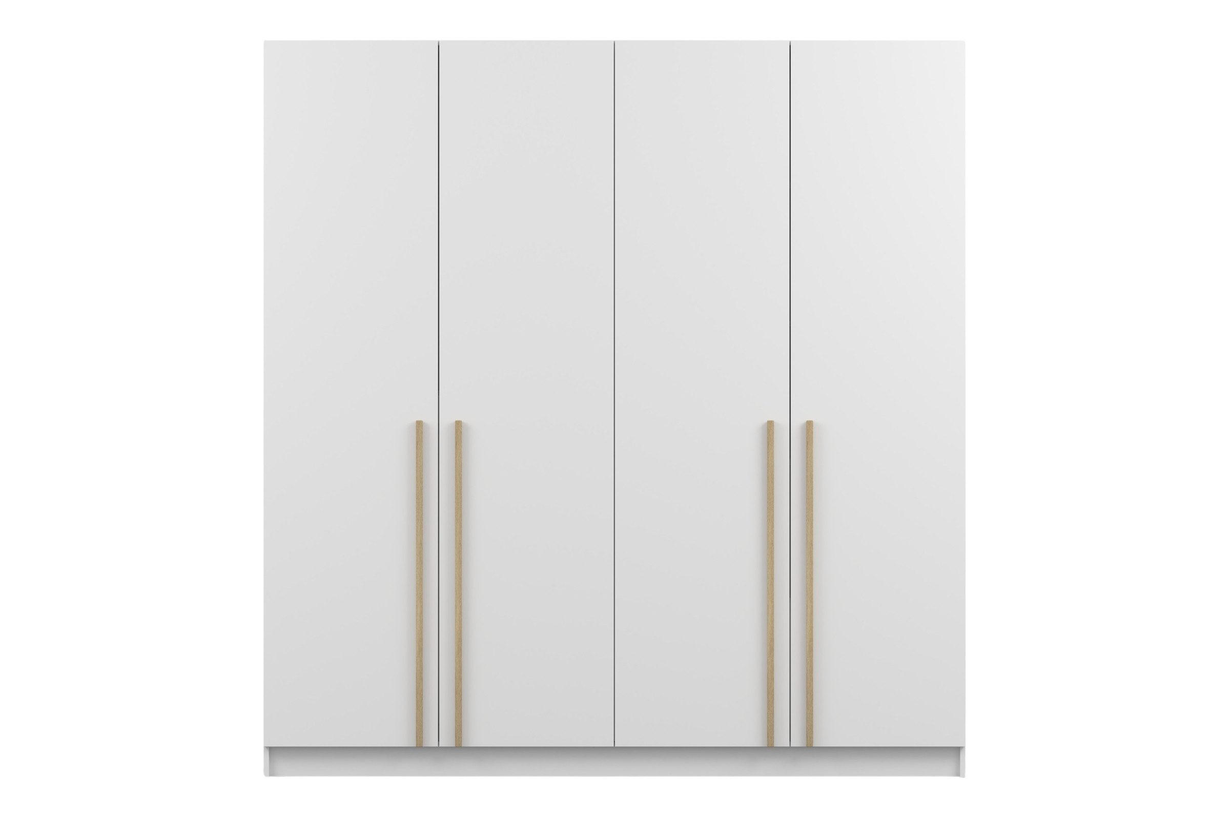 KLEIDERSCHRANK SAVI 4D 200/210/57 cm in Weiß - Weiß, Holzwerkstoff (200/210/57cm) - Deine Möbel 24