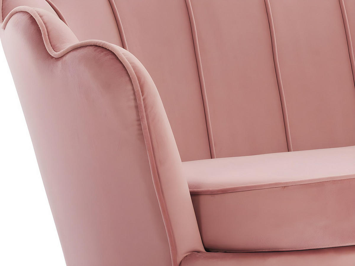 MUSCHELSOFA 2-Sitzer - Samt - Rosa - DANDELION - Pink, Textil (124/78/73cm) - Pascal Morabito