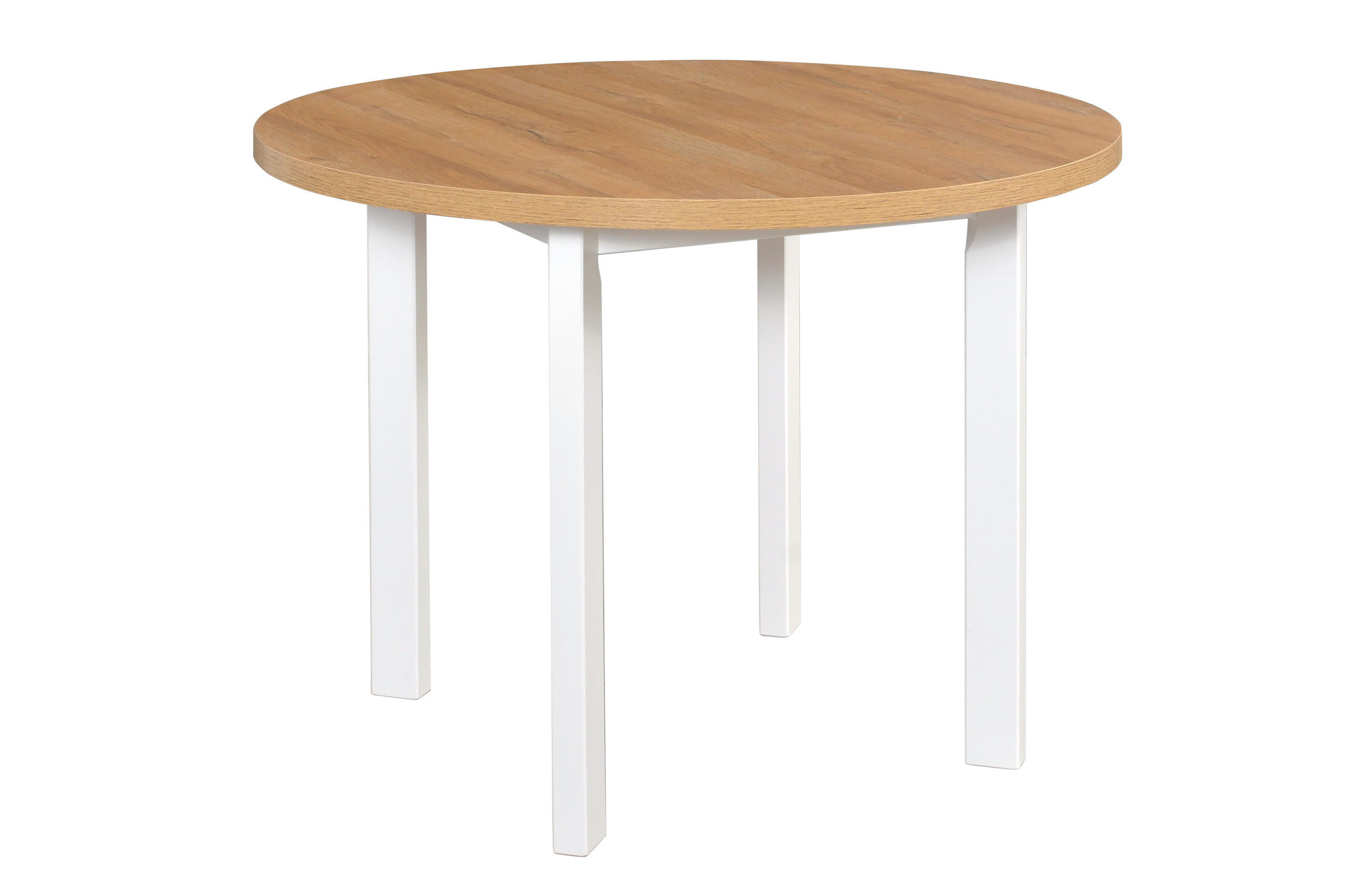 ESSTISCH Poli 2, 100 cm, grandson - Birkefarben/Weiß, Holz (100/100/76cm) - Leaf Design