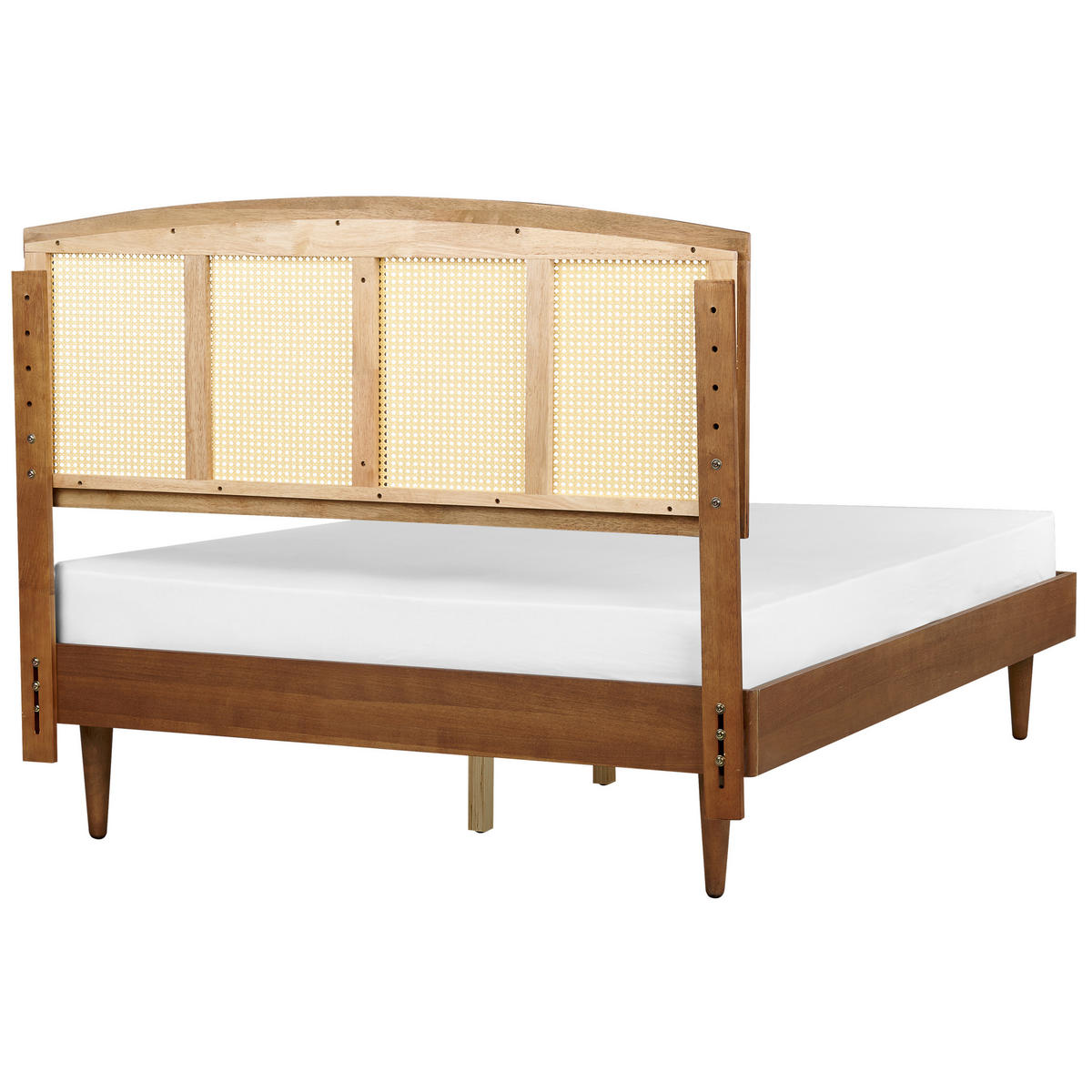 BETT mit Lattenrost 140/200 cm Gummibaumholz Braun Varzy - Braun, Holz (140/200cm) - Beliani
