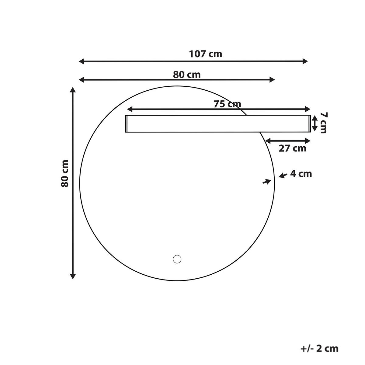 OGLINDĂ DE BAIE CU LED 107/90 cm argintie Anost - argintiu, sticlă (107/90/4cm) - Beliani