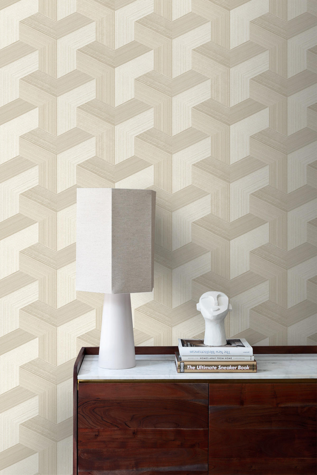 TAPETE 3D-Muster 53 cm x 10.05 m - Beige, Papier (53/1000cm) - Origin Wallcoverings