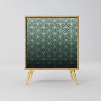 SIDEBOARD ORNAMENTAL GLIMMER, Eichefarben, 57,5x42x75,5 cm, Goldfarbene Metallfüße - Eichefarben/Goldfarben, Holzwerkstoff/Metall (57.5/75.5/42cm) - SpaceRebels