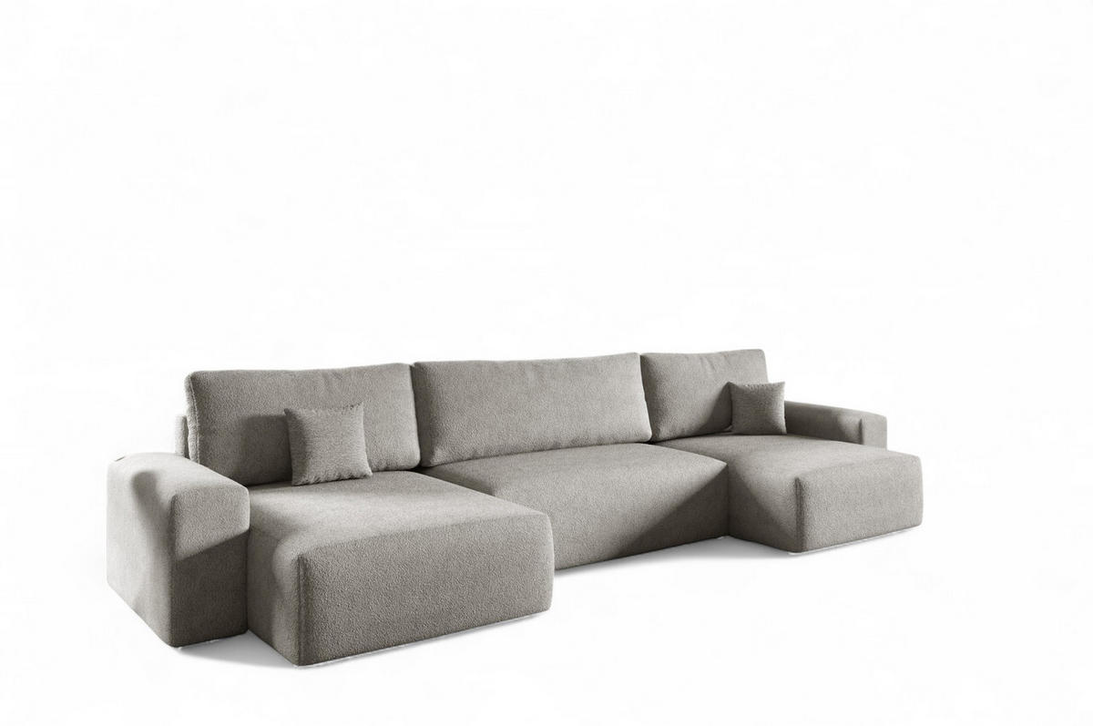 WOHNLANDSCHAFT Arona - Beige, Holzwerkstoff/Textil (398/70/148cm) - Fun Möbel