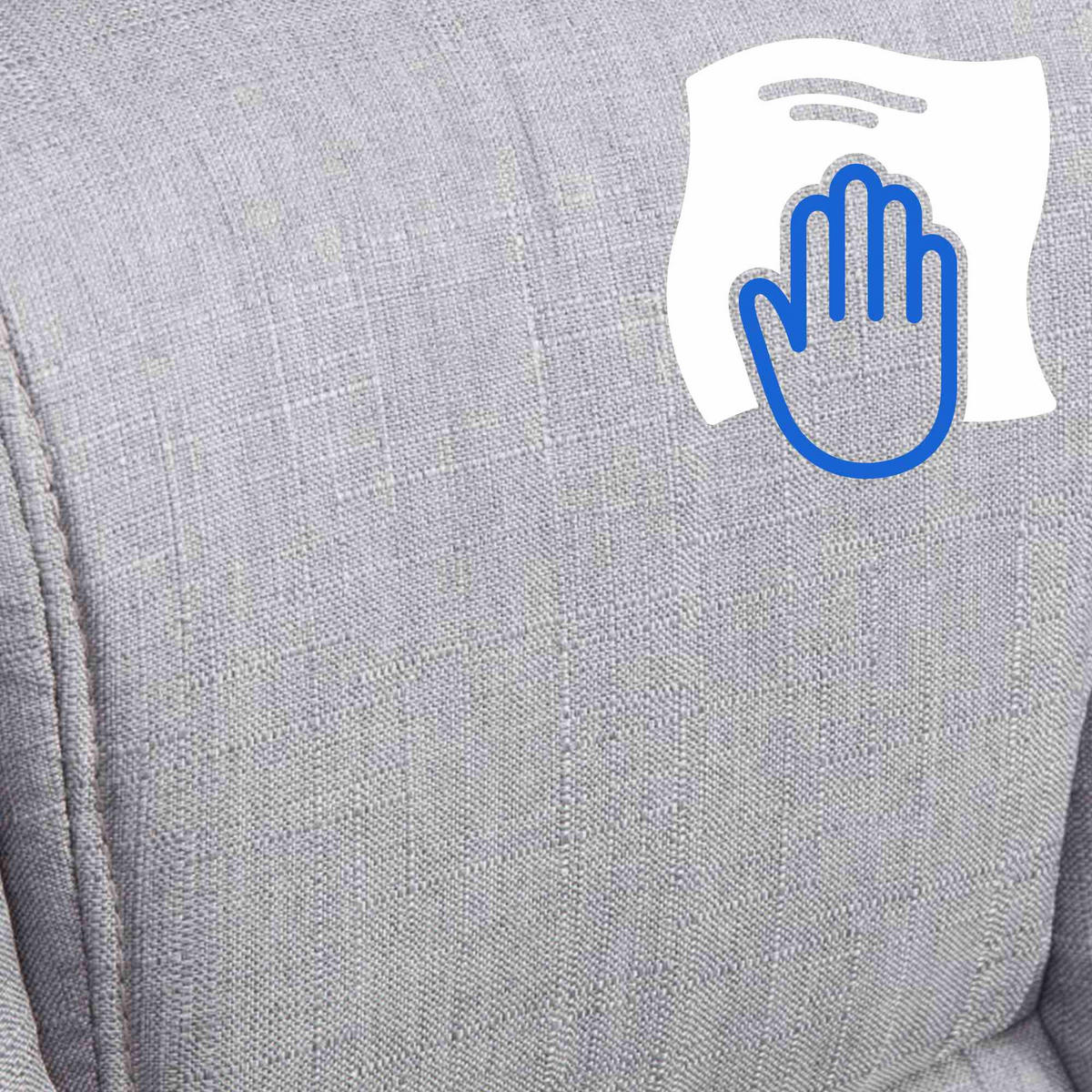 CHEFSESSEL Stoff Grau - Chromfarben/Grau, Textil/Metall (62/115/70cm) - CLP