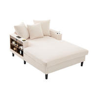 SCHLAFSOFA 129/170/70 cm aus Cord mit LED-Beleuchtung und USB-Ladeanschluss Beige - Beige, Textil (170/70/129cm) - Modenvie