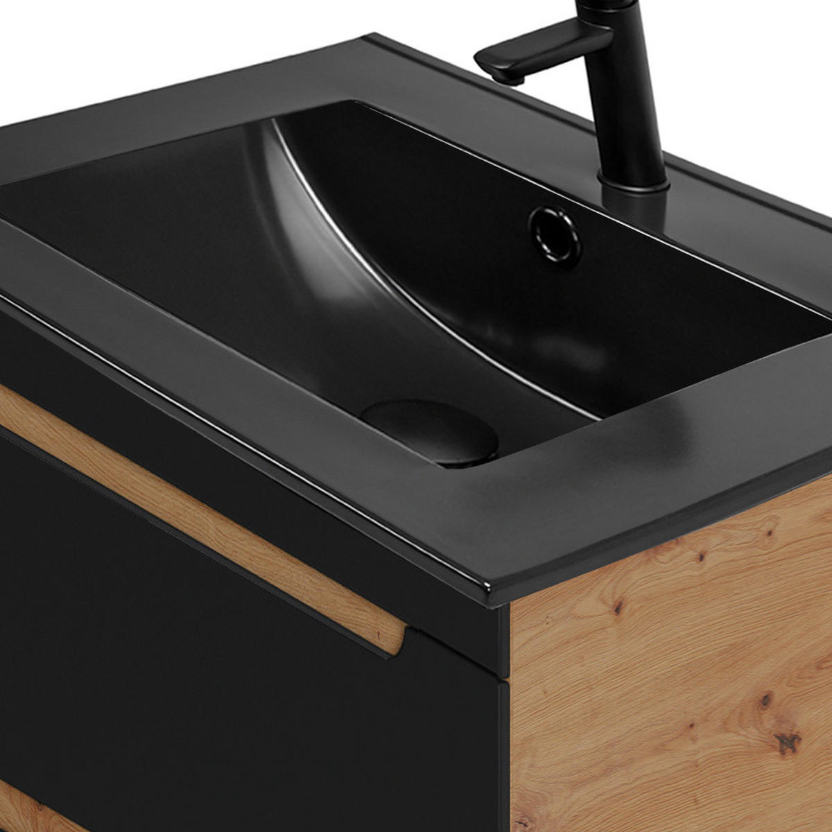 BADMÖBEL-SET 4-TLG. New-luton - Anthrazit, Holzwerkstoff (180/200/46cm) - Lomado