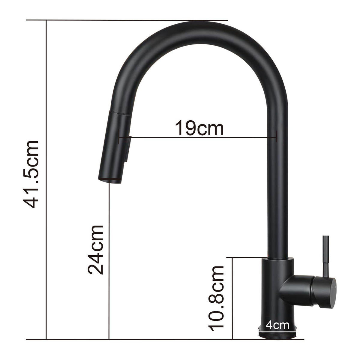 KÜCHENARMATUR Glaube - Schwarz, Metall (5/42/42cm) - Nettlife