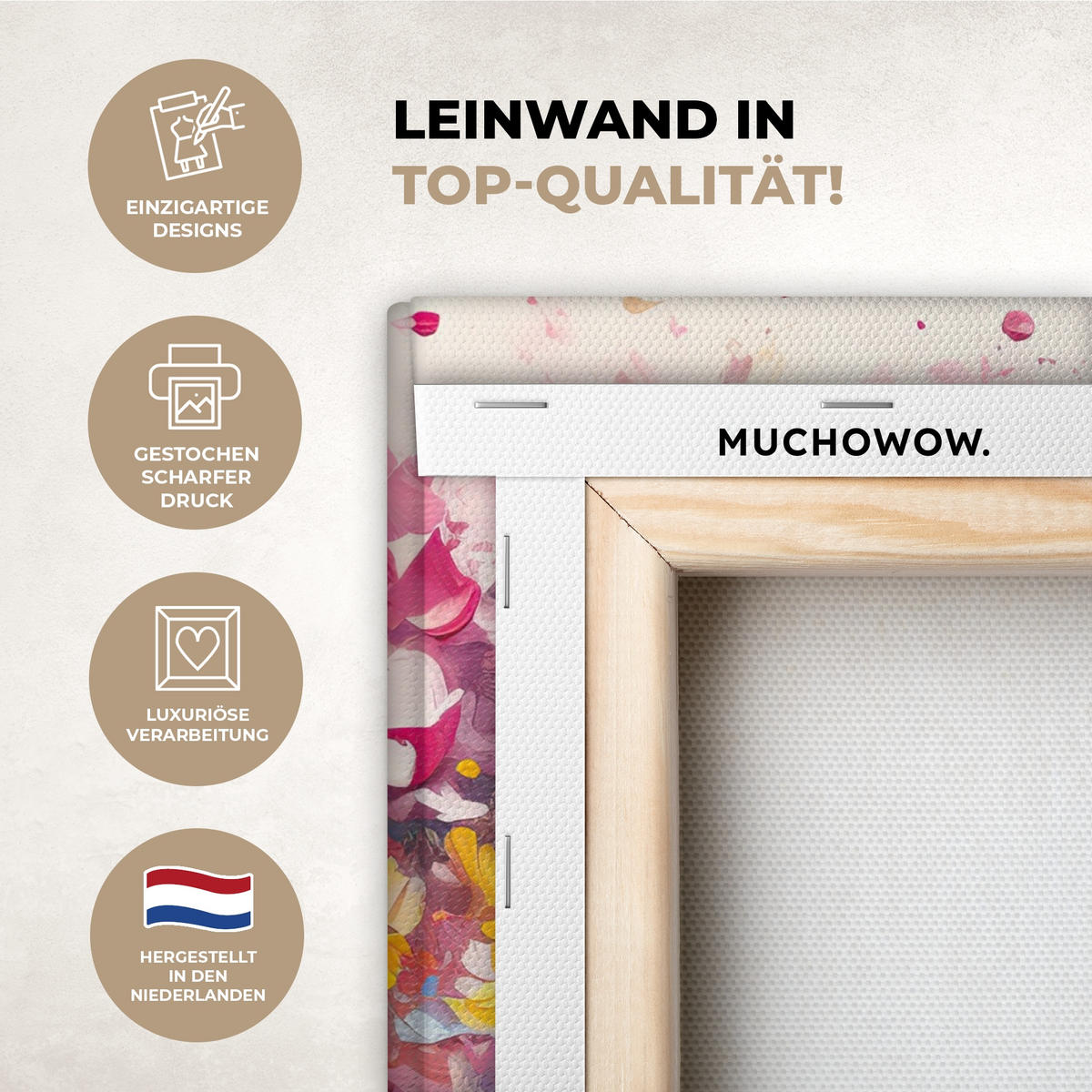 LEINWANDBILD Aquarell - Baum - Kunst - Abstrakt Deko Wohnzimmer 20x30 cm - Multicolor, Textil (20/30cm) - MuchoWow