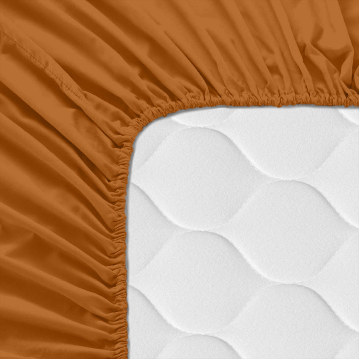 SPANNBETTTUCH basic 105x200x32 cm terrakota - Terra cotta, Textil (105/200cm) - Happy Friday