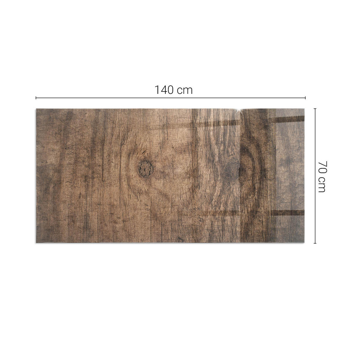 GLASPLATTE für Kamin 140x70 cm Braun - Braun, Glas (140/70/0.4cm) - ArtPrintCave