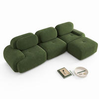 ECKSOFA modular rahmenlos Cord Green - Grün, Kunststoff (178/298.1cm) - Meubliv