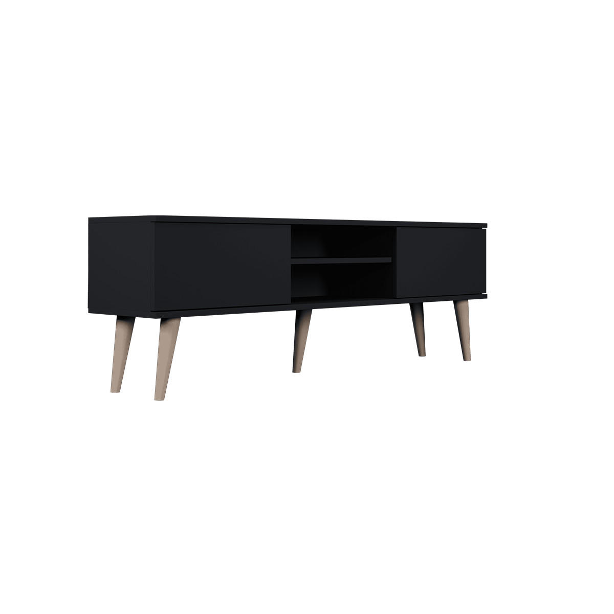 TV-MÖBEL Toronto Schwarz - Schwarz, Holzwerkstoff (55/35/160cm) - Petits-meubles