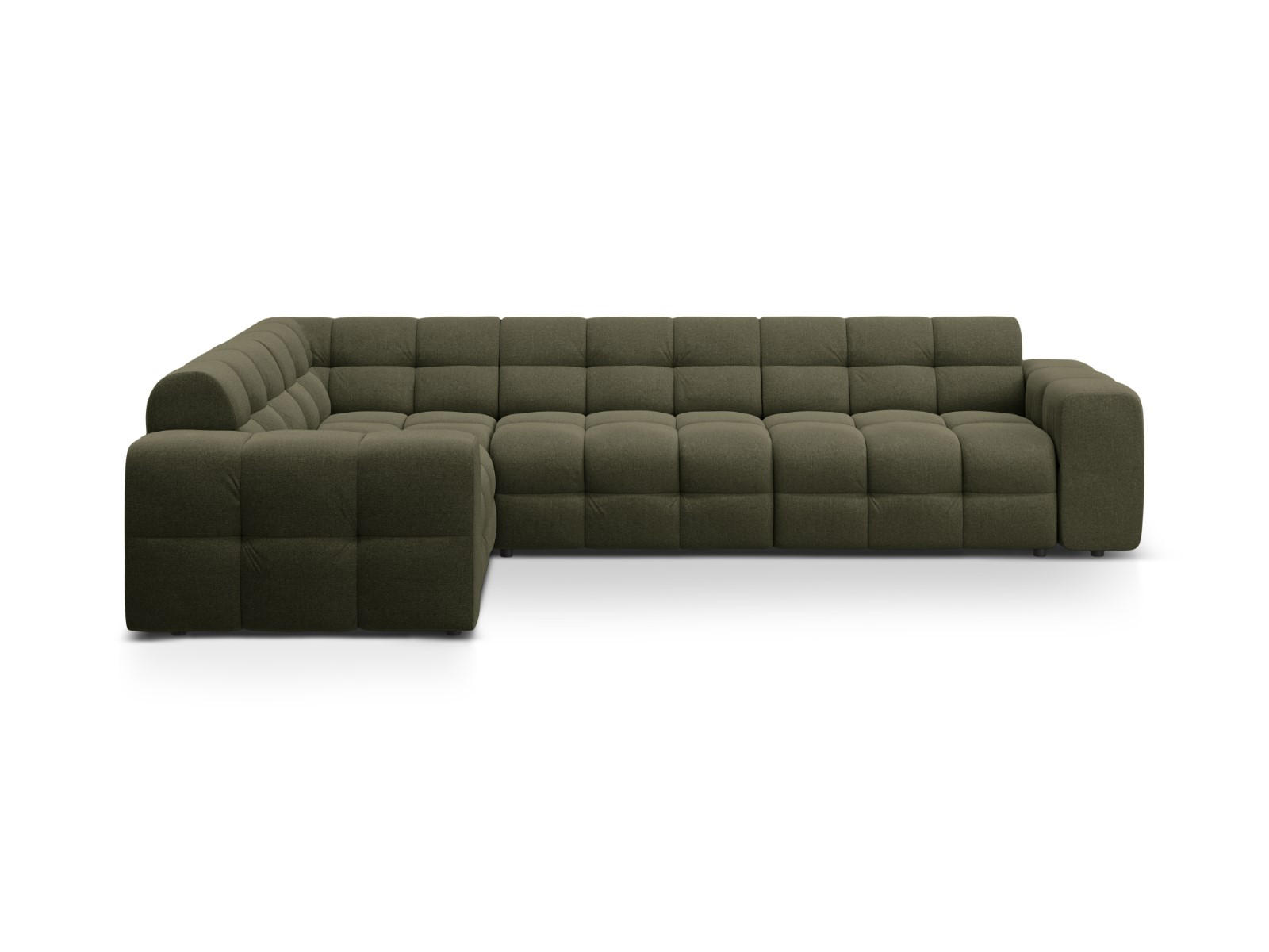 ECKSOFA links Kendal aus strukturiertem Stoff amazonasgrün 6 Sitzplätze - Waldgrün, Textil (231/332cm) - Micadoni