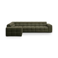 ECKSOFA links Kendal aus strukturiertem Stoff amazonasgrün 6 Sitzplätze - Waldgrün, Textil (231/332cm) - Micadoni