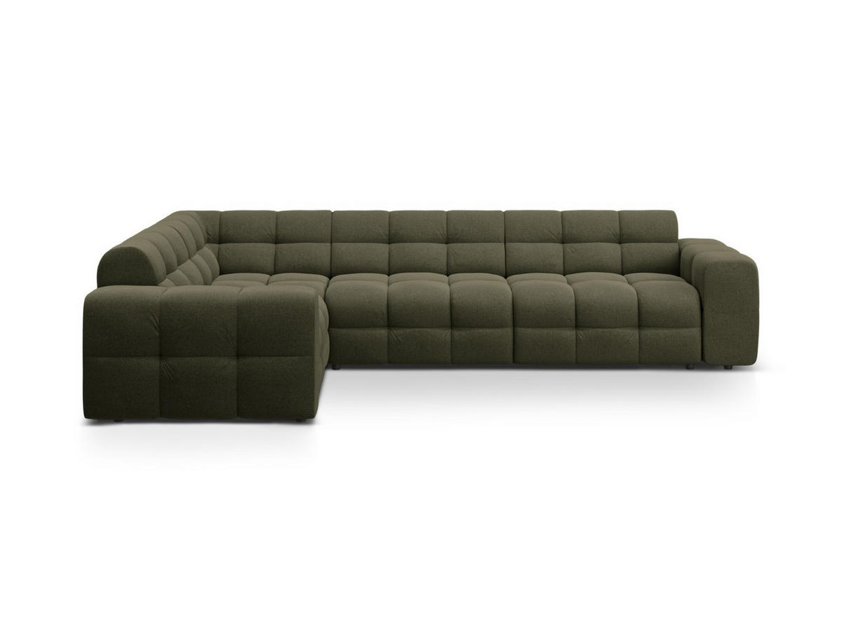 ECKSOFA links Kendal aus strukturiertem Stoff amazonasgrün 6 Sitzplätze - Waldgrün, Textil (231/332cm) - Micadoni