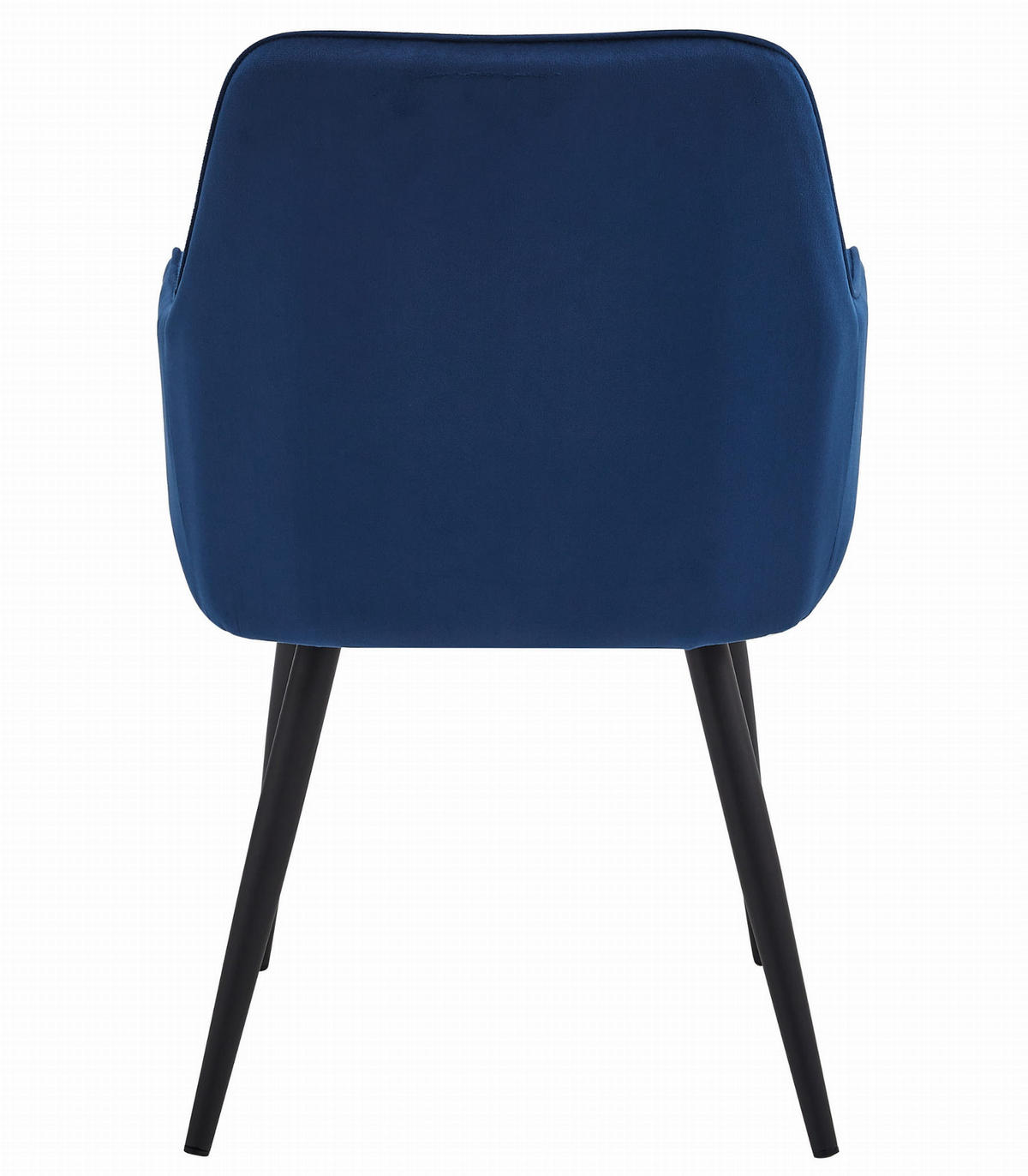 STUHL NEMI 2-er Set, Blau, Schwarz, mit Samtstoff gepolstert - Blau, Textil/Metall (54/84/61cm) - Komodee