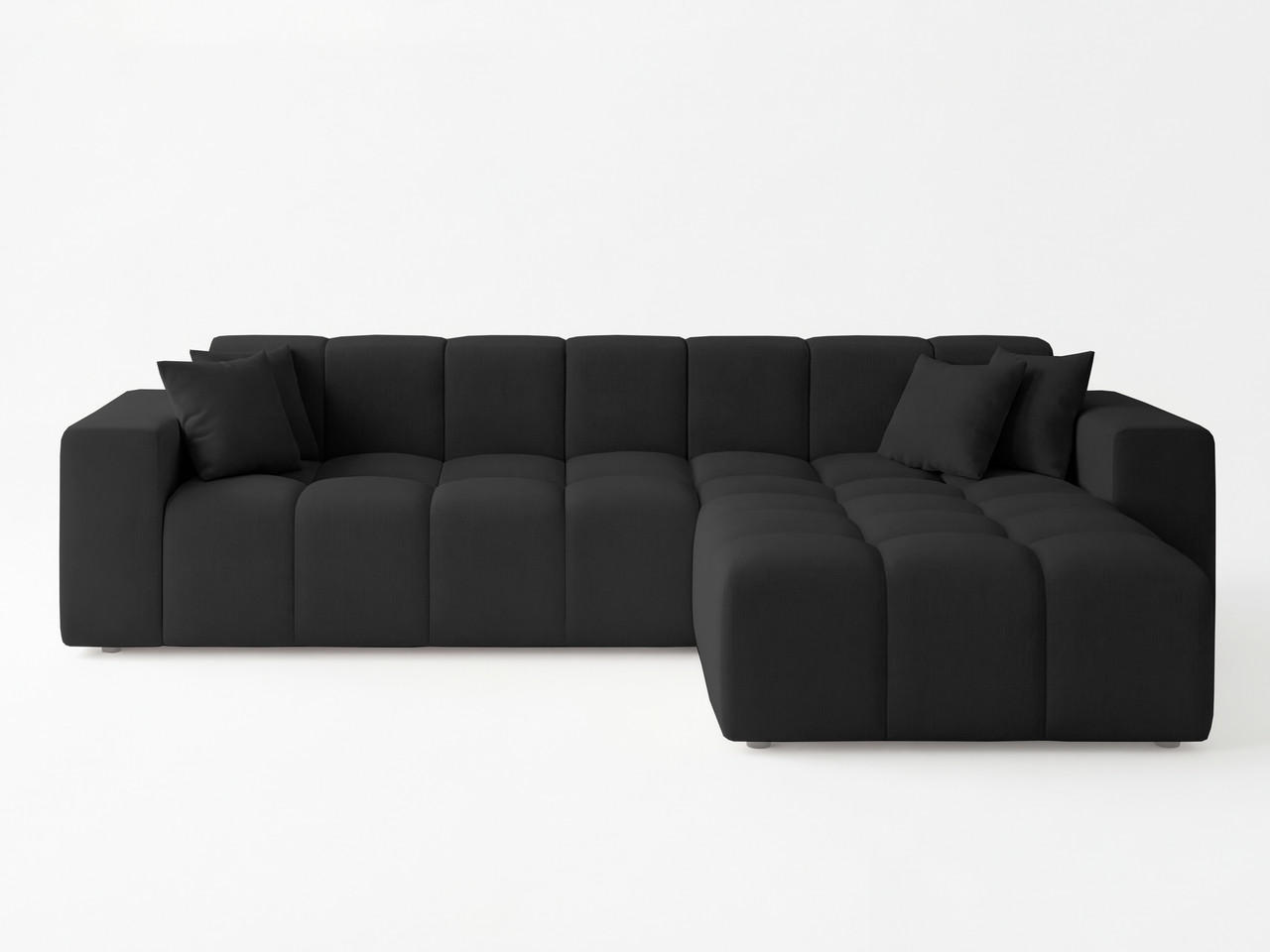 ECKSOFA Loopo Schwarz Rechts - Schwarz, Holz/Textil (265/180cm) - Graingold