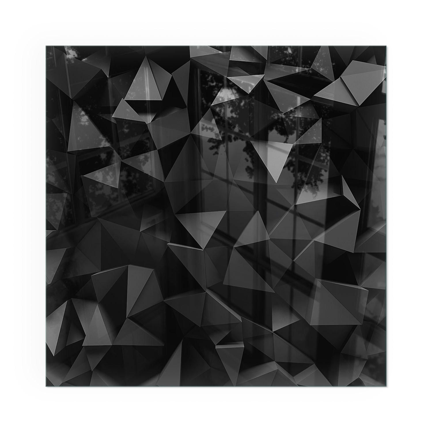 GLASPLATTE für Kamin 50x50 cm - Schwarz, Glas (50/50/0.4cm) - TULUP