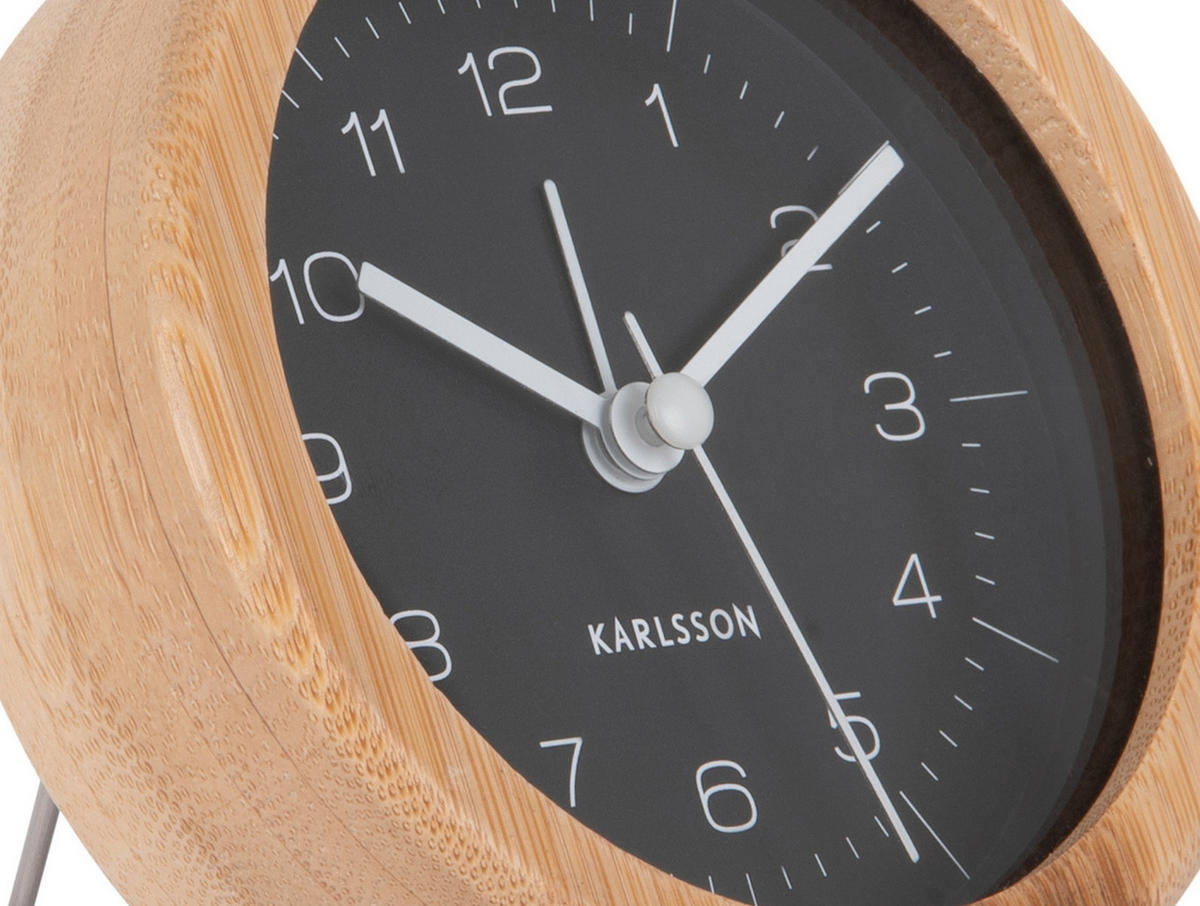 WECKER Bambusgehäuse Neat Ø 10 cm - Schwarz, Naturmaterialien (10/10/4.3cm)