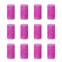 STUMPENKERZE (12er Set) Rustic - Pink, Paraffin (13cm) - Butlers