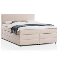 BOXSPRINGBETT LOFT 160x200 Beige H2 und H3 mit Bettkasten 7-Zonen Taschenfederkern Matratze inkl. Visco Topper - Beige, Textil (160/200cm) - Belanoti