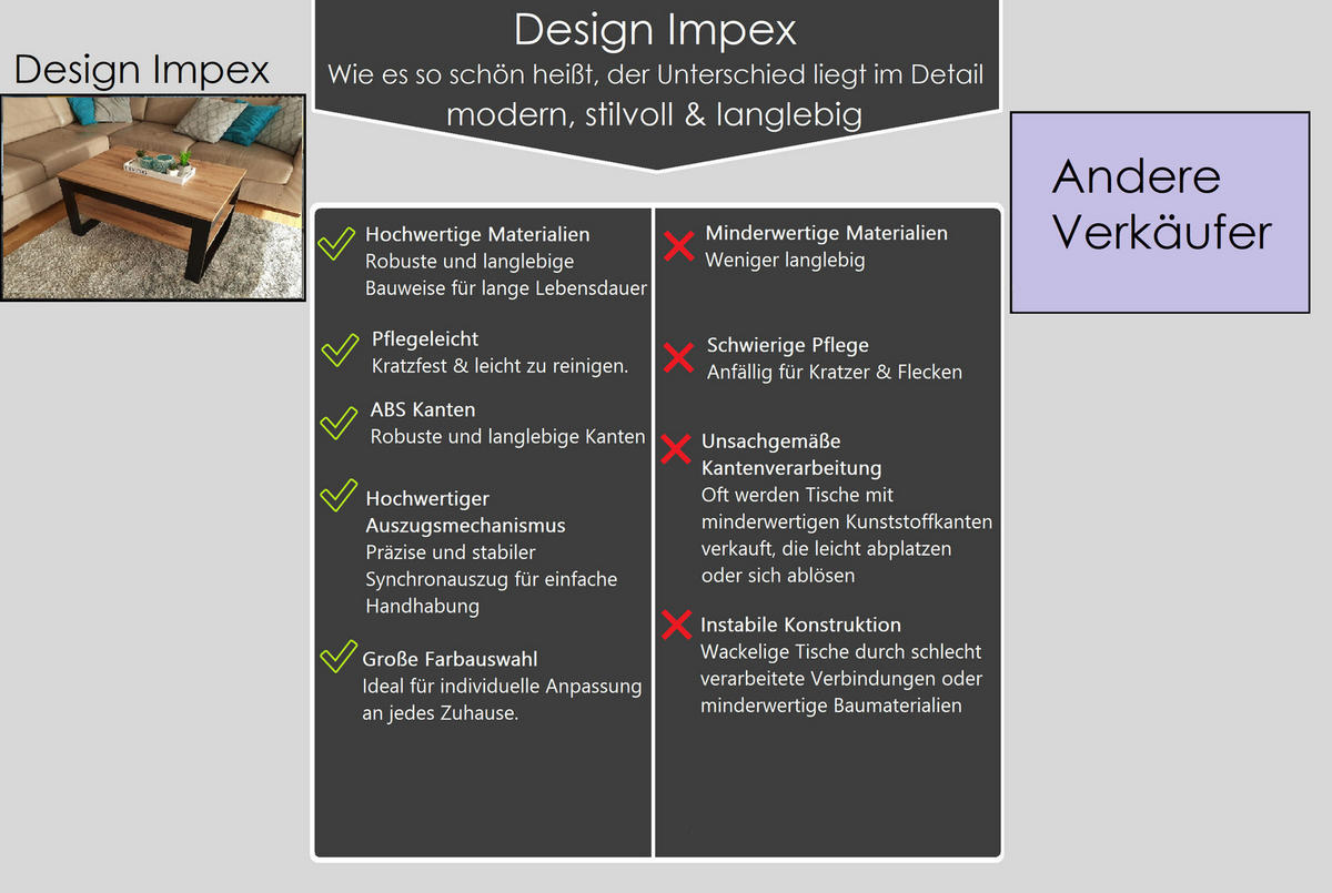 COUCHTISCH rechteckig Eiche Gold Schwarz matt 90/60/50 cm - Eichefarben/Schwarz, Holzwerkstoff (60/90/50cm) - designimpex