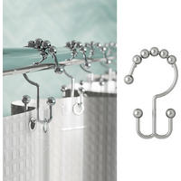 DUSCHVORHANGRINGE verchromt hochwertig Design rostfrei - Grau, Metall (3.5/7.5cm) - MCBOSON