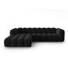 ECKSOFA modular links Lupine aus Samt schwarz 4 Sitzplätze - Schwarz, Textil (177/290cm) - Micadoni