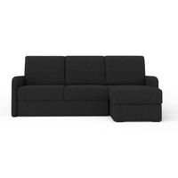 ECKSOFA BIANCO 215 cm breit in Stoff Schwarz rechts - Schwarz, Holzwerkstoff/Textil (215/145cm) - Deine Möbel 24