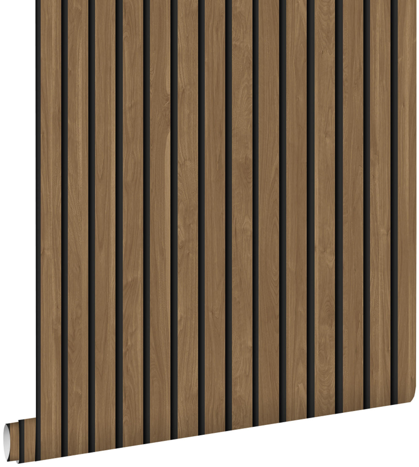 TAPETE 3D Holzpaneele 53 cm x 10.05 m - Braun, Papier (53/1000cm) - ESTAhome
