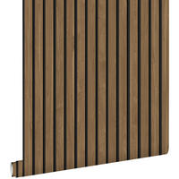 TAPETE 3D Holzpaneele 53 cm x 10.05 m - Braun, Papier (53/1000cm) - ESTAhome