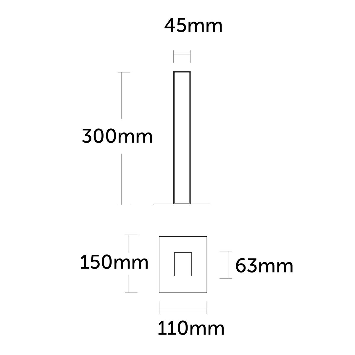 TISCHLEUCHTE Linear - Schwarz, Metall (20/20/30cm) - Lumicom