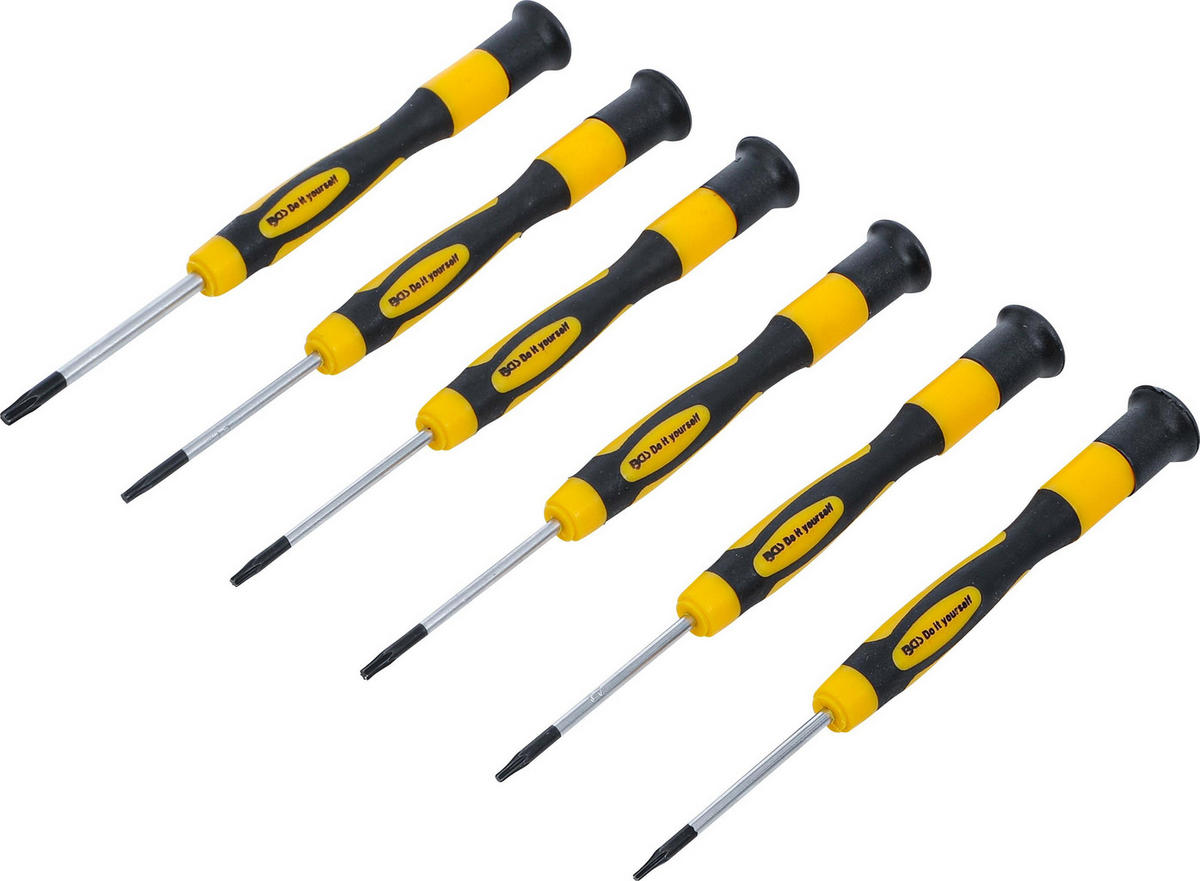 PRÄZISIONS-SCHRAUBENDREHER-SATZ | T-PROFIL (FÜR TORX) | 6-TLG. - Multicolor, Kunststoff/Metall (1/1cm) - BGS technic