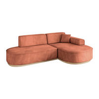 ECKSOFA Ottomane Rechts MARI-L1-v1 - 243x171x83 cm Koralle Velours - Koralle, Holzwerkstoff/Textil (171/243cm) - ALTDECOR