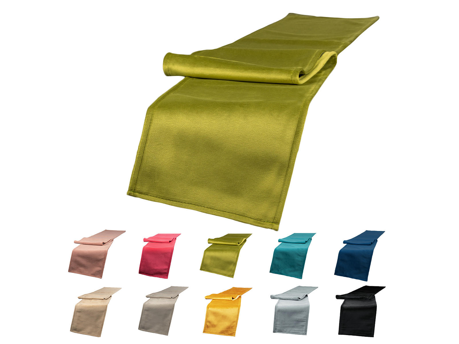XL-TISCHBAND Samt&Sonders mai-grün 220/18 cm - Olivgrün/Grün, Textil (18/220cm) - beties Heimtextil