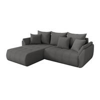 ROHOVÁ SEDAČKA s funkcí spaní, otoman vlevo TOKO-L 277x194x86 šedá bouclé - šedá/černá, kompozitní dřevo/textil (277/194cm) - ALTDECOR