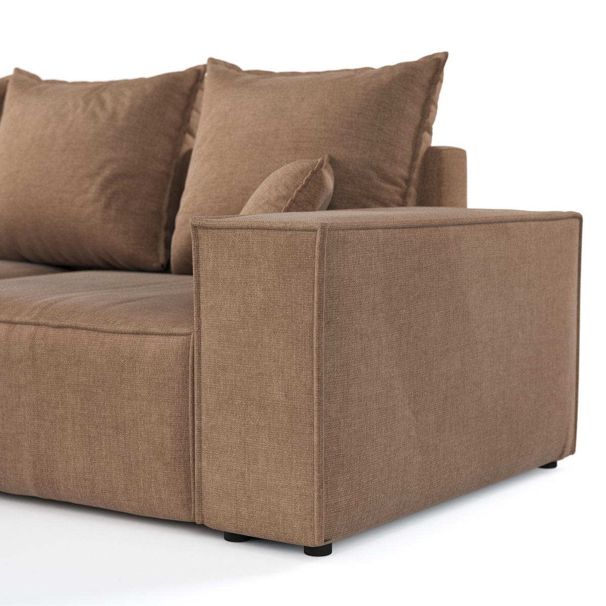 ROHOVÁ SEDAČKA SENSO, textil, Hnědá - černá/hnědá, dřevo/kompozitní dřevo (255/148cm) - AltaBeds
