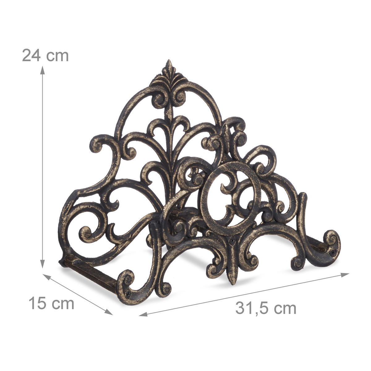 SCHLAUCHHALTER - Braun, Metall (31.5/24/15cm) - Relaxdays