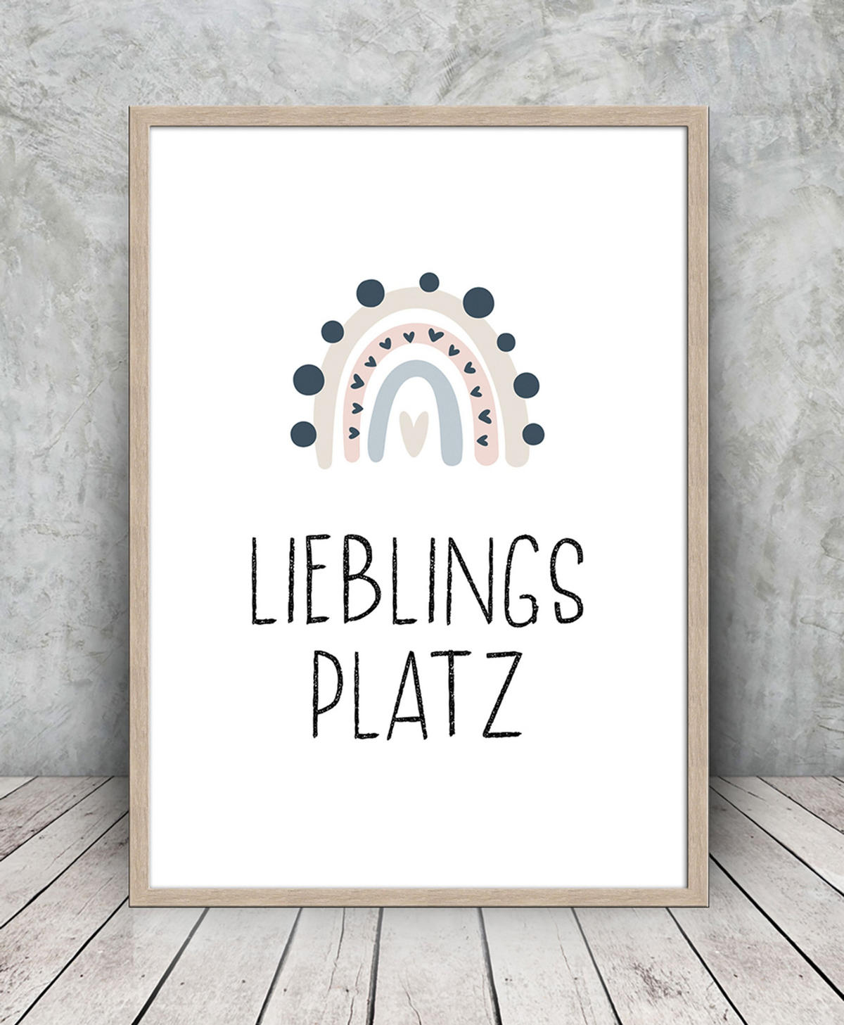 BILD mit Rahmen 51x71 cm Spruch: Lieblingsplatz Kinderzimmerbild - Beige, Holz (51/71cm) - artissimo