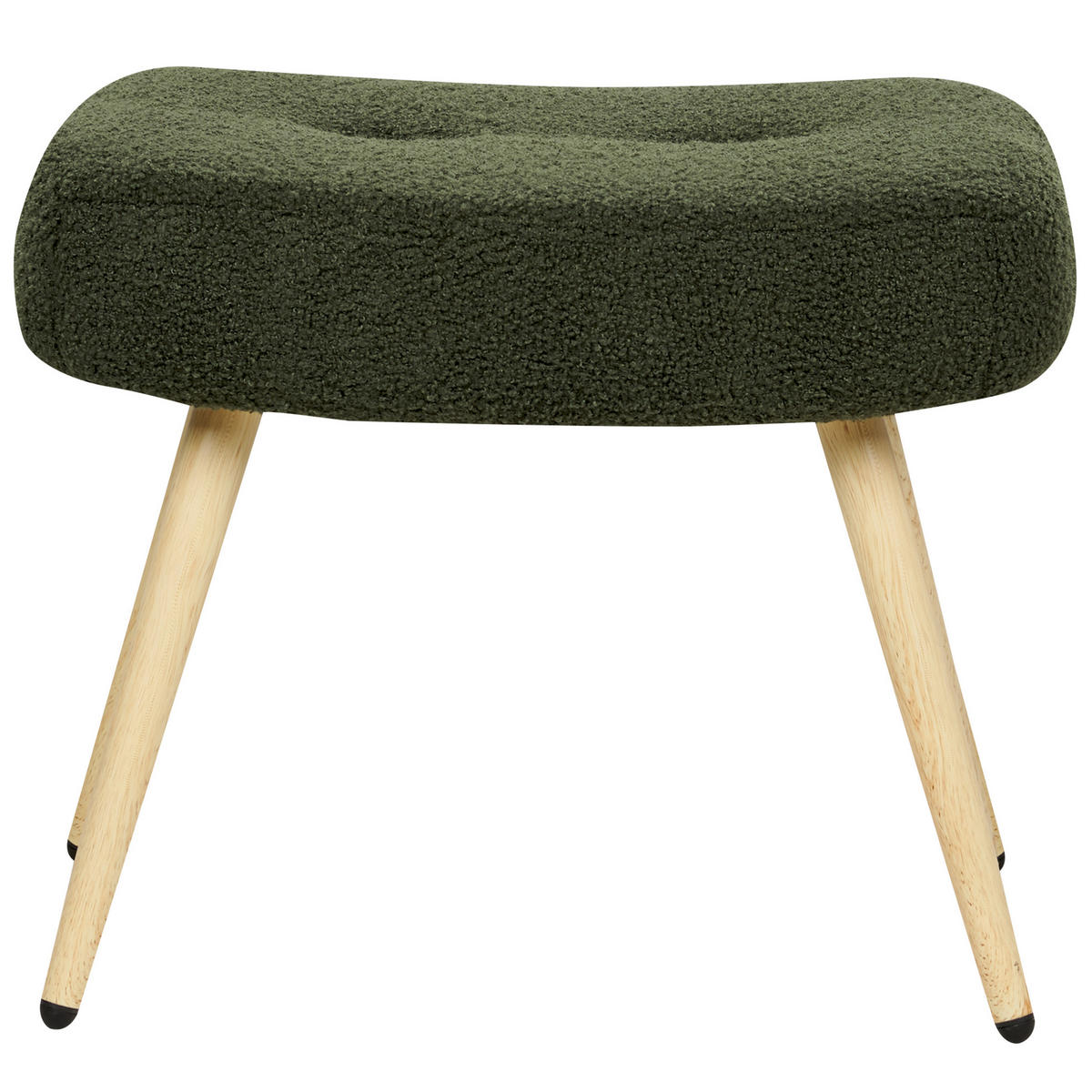 SESSEL Bouclé dunkelgrün mit Hocker Vejle - Hellbraun/Grün, Textil (67/95/52cm) - Beliani