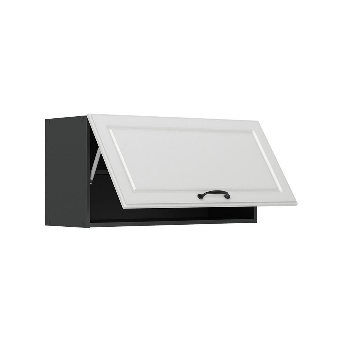 HÄNGESCHRANK R-Line, Weiß Landhaus/Anthrazit, 80 cm Flach - Anthrazit/Weiß, Holzwerkstoff (80/40/31cm) - Vicco