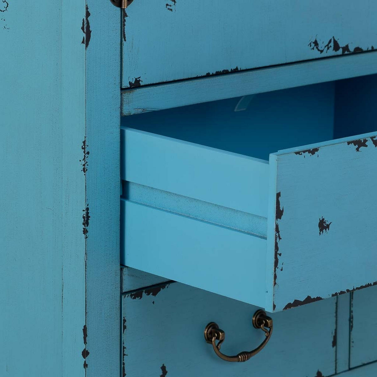 KLEINDERSCHRANK aus Holz 96x40x150 cm - Blau, Holz (96/150/40cm) - Wanderlust