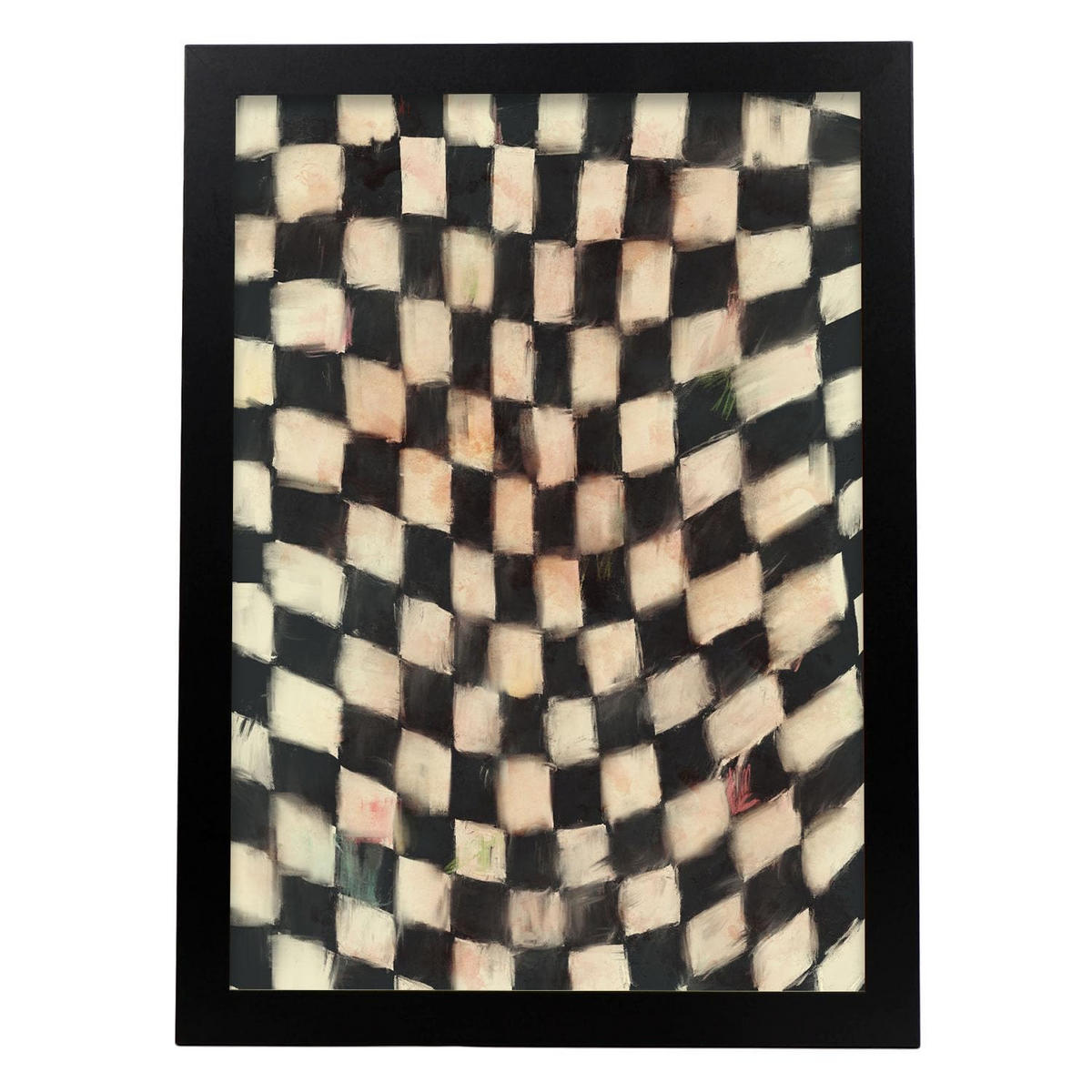 POSTER Schwarz-Weiß-Würfel Blatt A3 Schwarzer Rahmen - Schwarz, Papier (29.7/5/42cm) - Nacnic